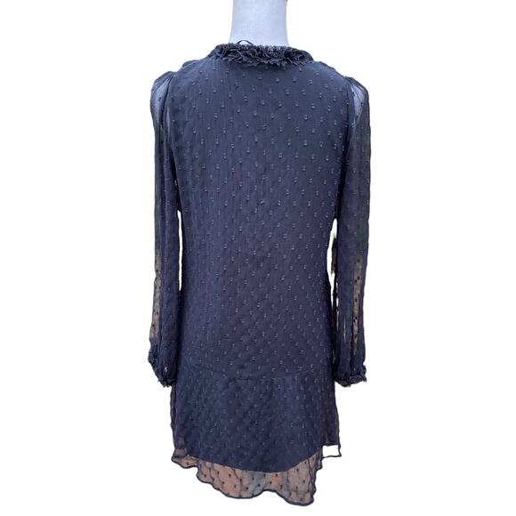 Zara Basic Collection Long Sleeve Dress Blue Dots Women's Size Extra Small - Picture 6 of 12